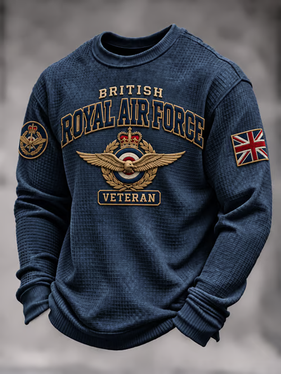 Men's British Veteran Printed Waffle Sweatshirt